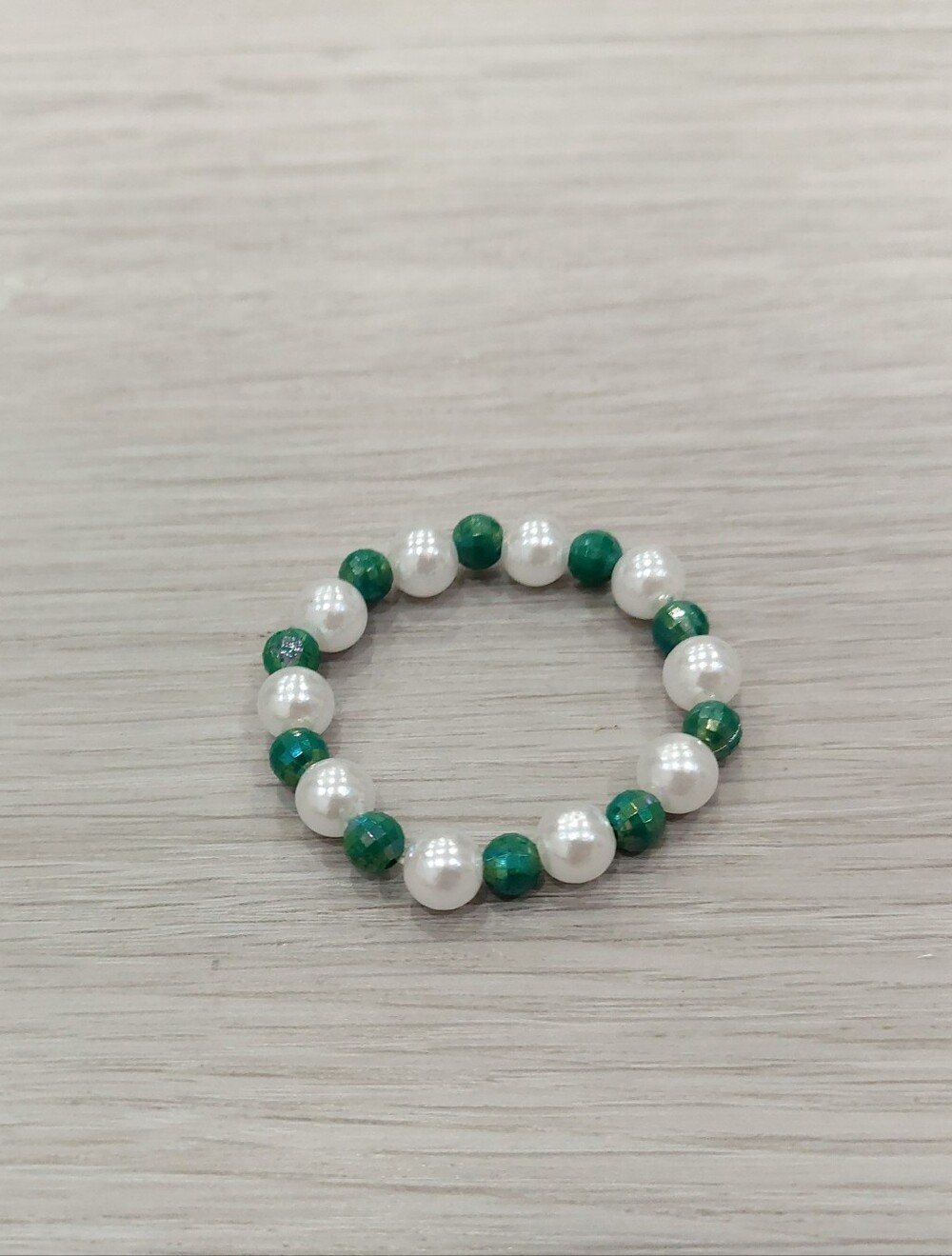 Cute Dark Green And White Bracelet